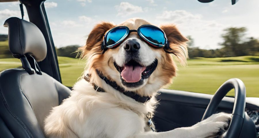 Dog in Car at Alenda Golf Property